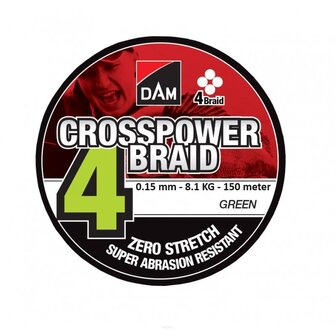 DAM | CROSSPOWER 4 BRAID| 0.15 mm - 8.1 KG | 150 meter