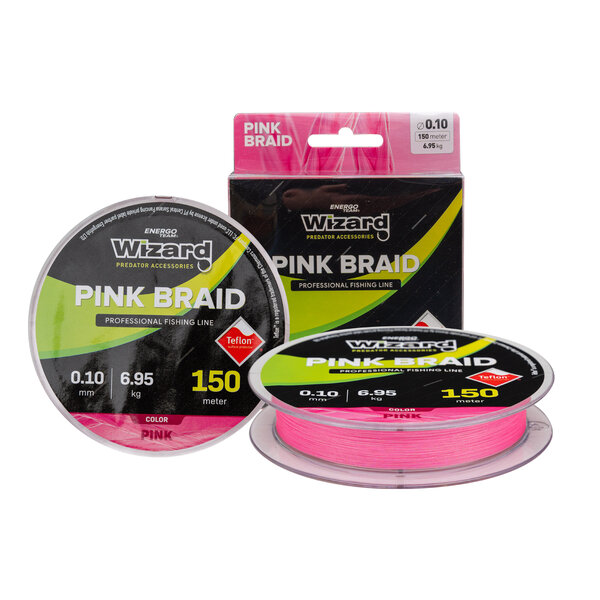 WIZARD | PINK | BRAIDED LINE | 0.18mm - 150M | 12.42kg