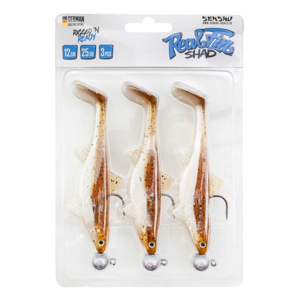 Real-Fin-Shad | Ready to Fish | 12cm - 25gram | 3 Pack | Magic Motoroil