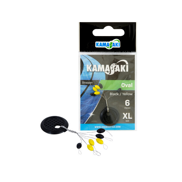 Kamasaki | Stoppers | Rubber | Size M | Black-Yellow